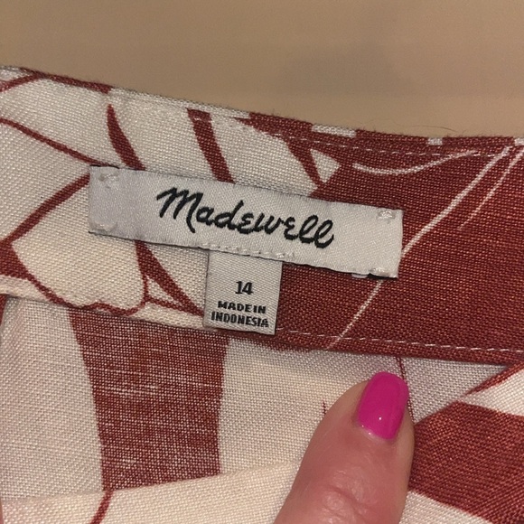 Madewell viscose and linen palm tree leaf print skirt size 14 - Picture 5 of 9